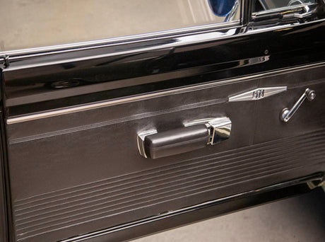 Mopar vinyl wrapped hard board door panels with exact cut outs for window cranks and armrests.