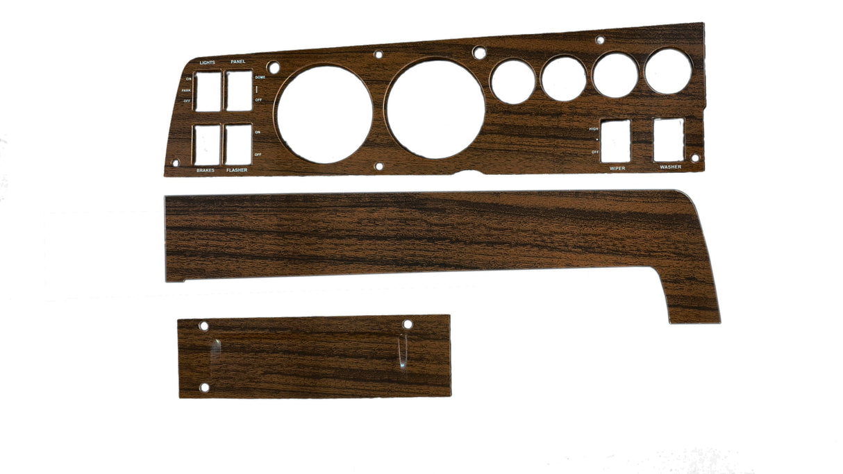 141W-RDACSET Mopar 1969 B-body Woodgrain Rallye Dash Bezel Kit (Radio Delete - with AC)