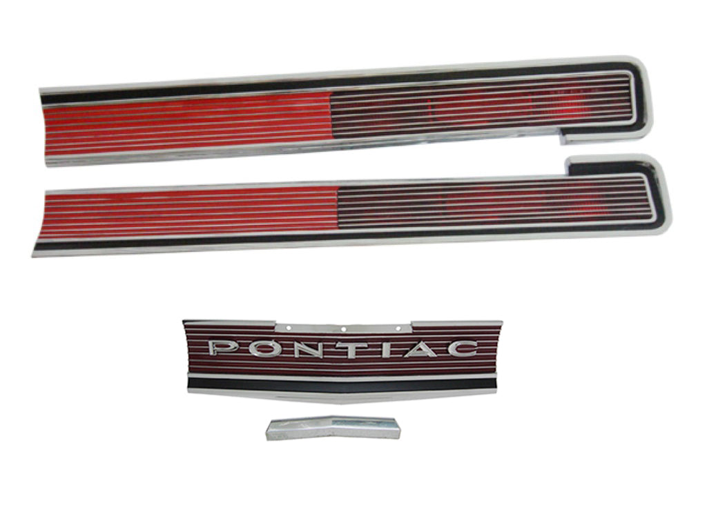 GTO64-216KIT GM 1964 Pontiac LeMans and GTO Taillight Bezels, Lens and Gas Door Kit