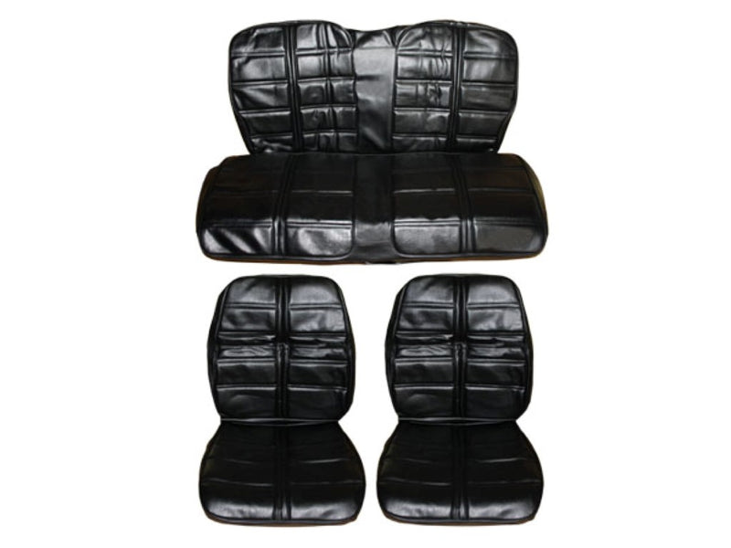 6604DHT-BUK-C 1969 Barracuda Notchback Deluxe Style Front Bucket Rear Bench Seat Cover Set
