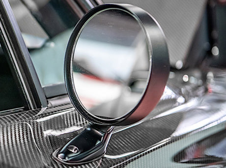 Mopar exterior chrome and primered door mirrors. Standard styles, Bullet/Sport Styles