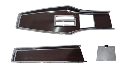 331A-70SET Mopar 1969-71 A-body Diecast Woodgrain Automatic Console Plate KitA