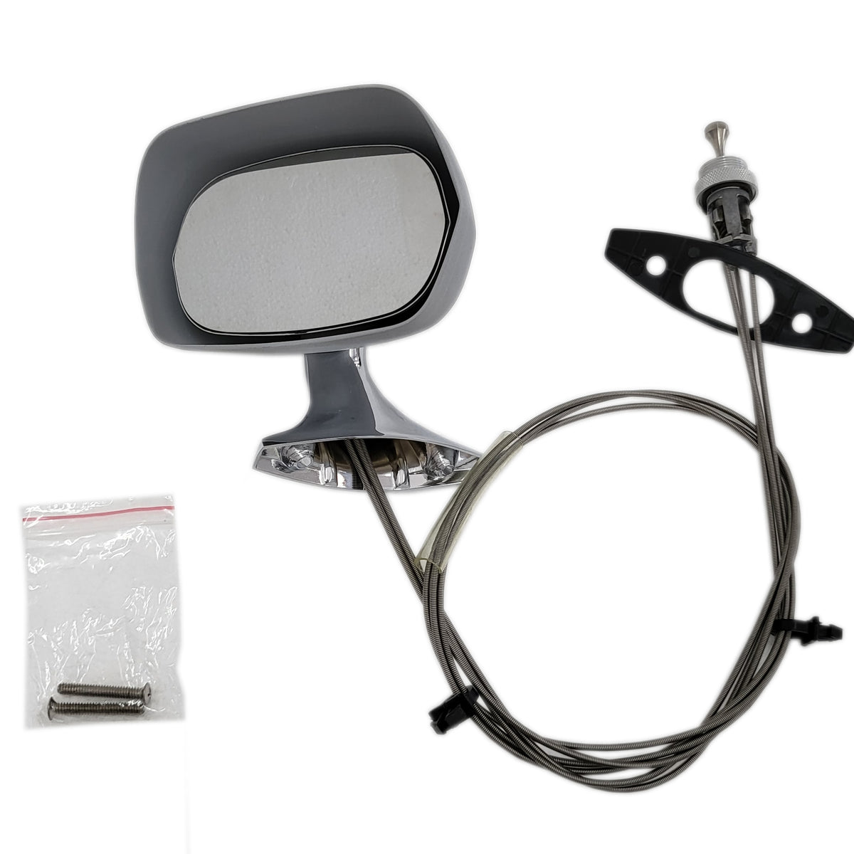 AMC-234LHCPR 1970-74 AMC LH Painted Remote Rearview Mirror w Chrome Ba ...