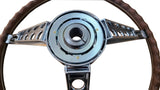 FM67-260W 1967 Ford Mustang Deluxe Woodgrain Steering Wheel (w/o Horn Button)