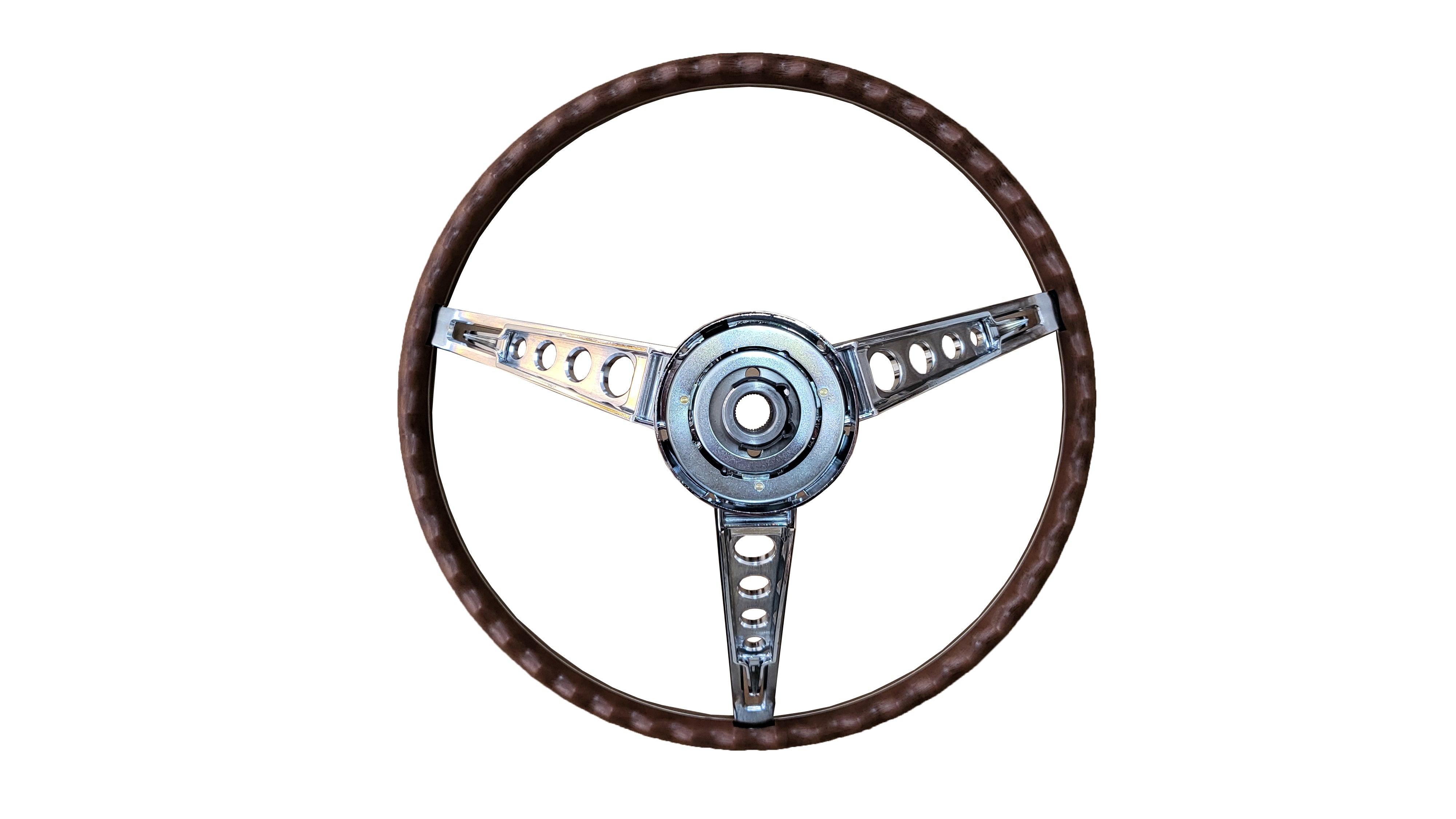 FM65-260W 1965-66 Ford Mustang Deluxe Woodgrain Steering Wheel (w