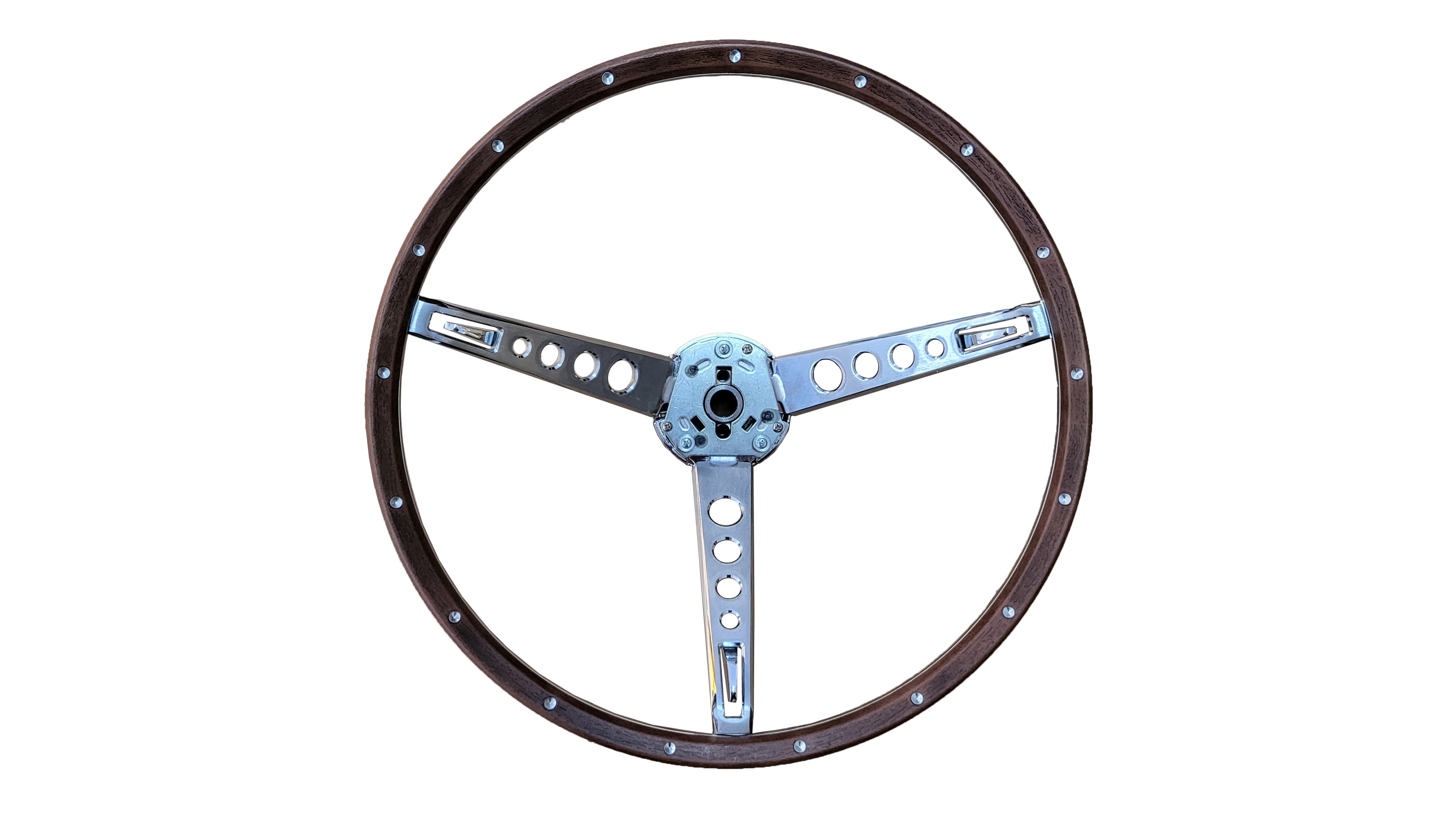 FM65-260W 1965-66 Ford Mustang Deluxe Woodgrain Steering Wheel (w