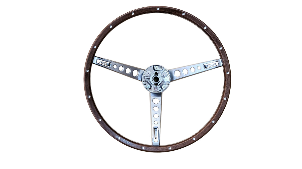 FM67-260W 1967 Ford Mustang Deluxe Woodgrain Steering Wheel (w/o Horn Button)