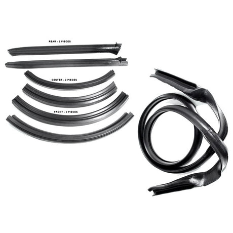  1962-65 Dodge, Plymouth Roof Rail Weatherstrip Seal Set with Header Seal - Convertible