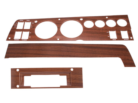 141W-8ACSET Mopar 1969 B-body Woodgrain Rallye Dash Bezel Kit 8 Track - AC