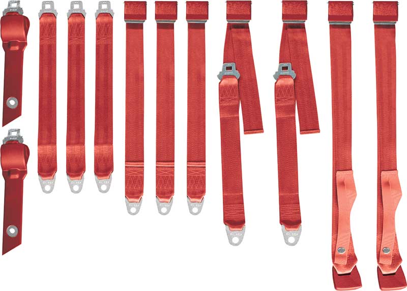 3850-69BUK Mopar 1968-69 A-body Bucket Seat Belt Set