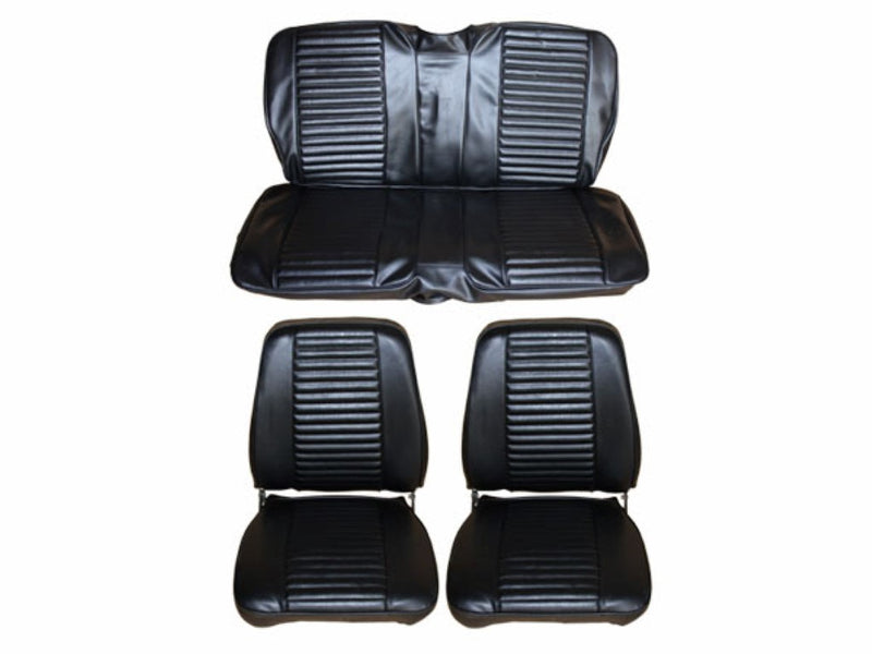 6604-BUK-C 1969 Barracuda Fastback Standard Style Front Bucket Rear Bench Seat Cover Set