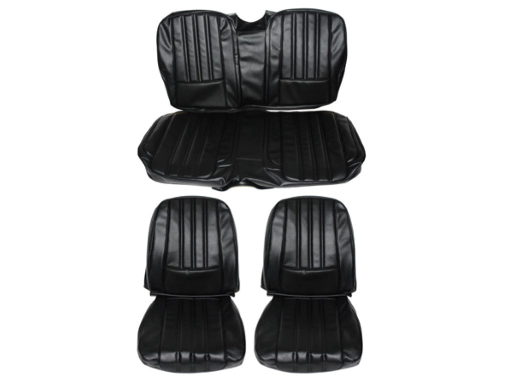 6616-BUK-C Mopar 1968 Barracuda Fastback Deluxe Style Front Bucket Rear Bench Seat Cover Set