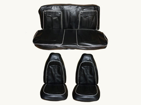 7715-BUK-C Mopar 1970 Roadrunner GTX Satellite Front Bucket Rear Bench Seat Cover Set